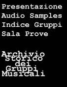 Opzioni: Presentazione, Audio Samples, Indice Gruppi, Sala Prove